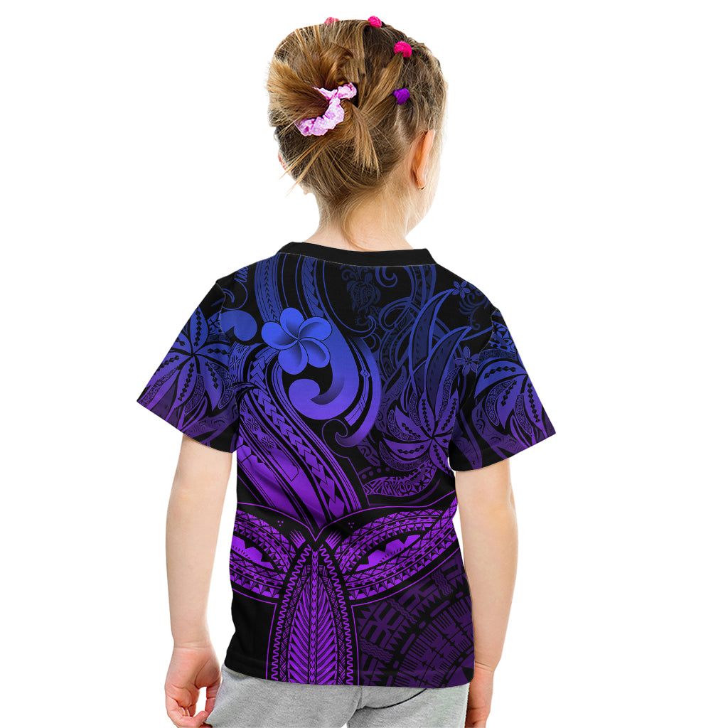 Polynesia Kid T Shirt Whale Tale and Polynesian Sunset Plumeria Purple - Wonder Print Shop