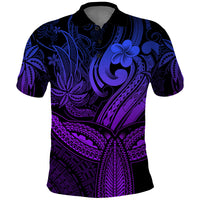 Polynesia Polo Shirt Whale Tale and Polynesian Sunset Plumeria Purple - Wonder Print Shop