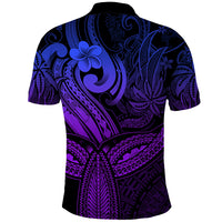 Polynesia Polo Shirt Whale Tale and Polynesian Sunset Plumeria Purple - Wonder Print Shop
