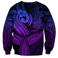 Polynesia Sweatshirt Whale Tale and Polynesian Sunset Plumeria Purple - Wonder Print Shop