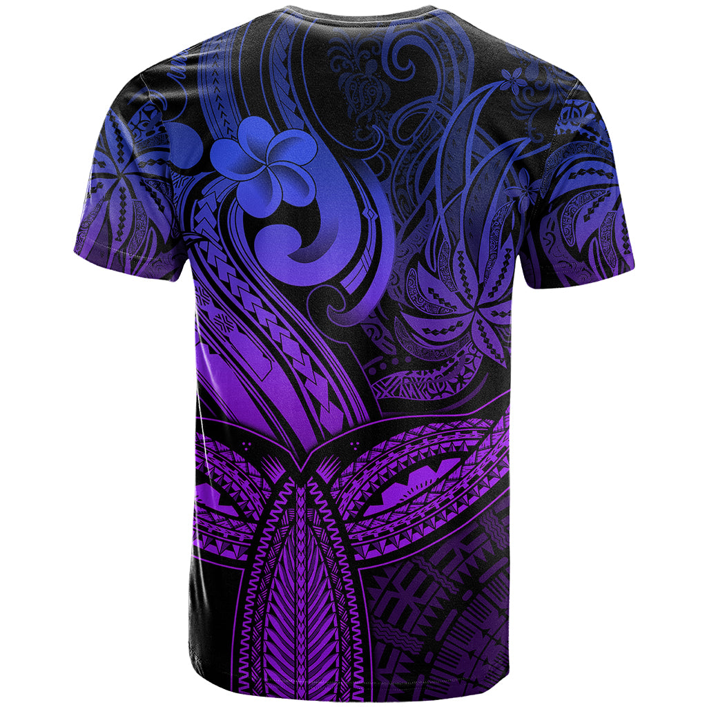 Polynesia T Shirt Whale Tale and Polynesian Sunset Plumeria Purple - Wonder Print Shop