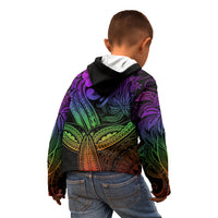 Polynesia Kid Hoodie Whale Tale and Polynesian Sunset Plumeria Rainbow - Wonder Print Shop