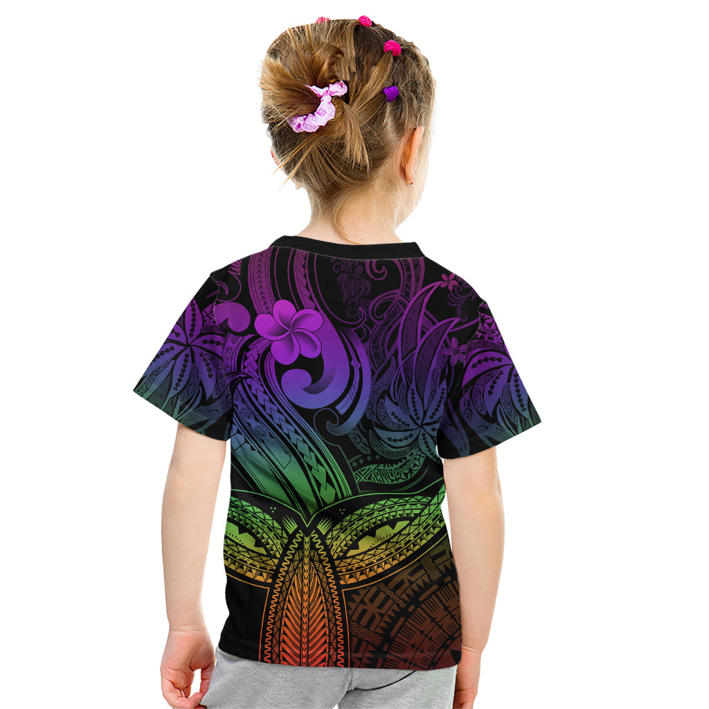 Polynesia Kid T Shirt Whale Tale and Polynesian Sunset Plumeria Rainbow - Wonder Print Shop