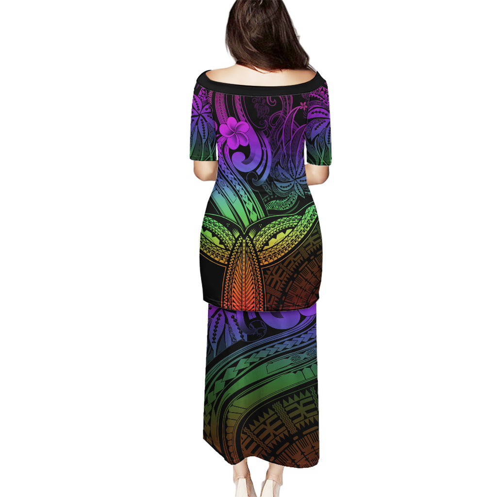 Polynesia Puletasi Whale Tale and Polynesian Sunset Plumeria Rainbow - Wonder Print Shop