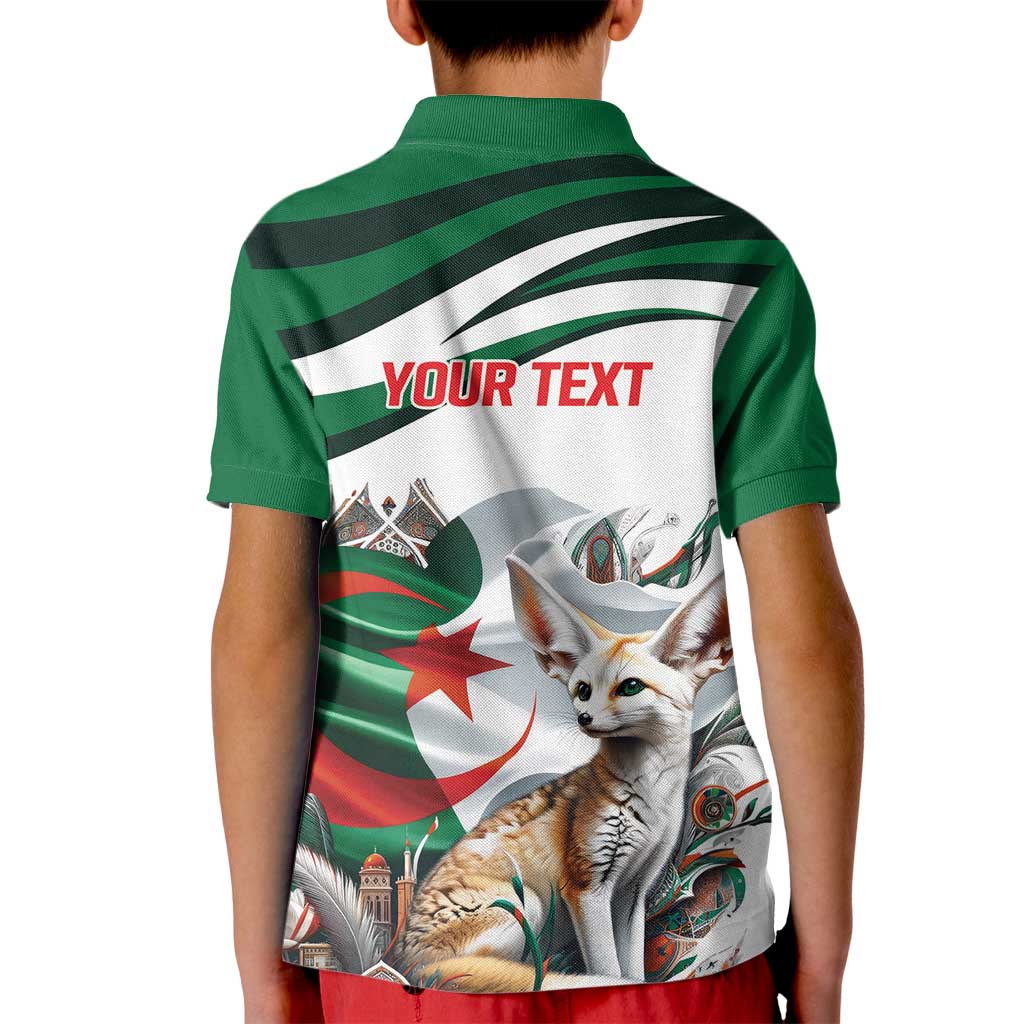 Algeria Fennec Fox Personalized Kid Polo Shirt with Algerian Culture and Nature - Wonder Print Shop