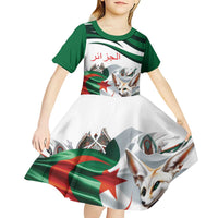 Algeria Fennec Fox Personalized Kid Short Sleeve Dress with Algerian Culture and Nature - Wonder Print Shop