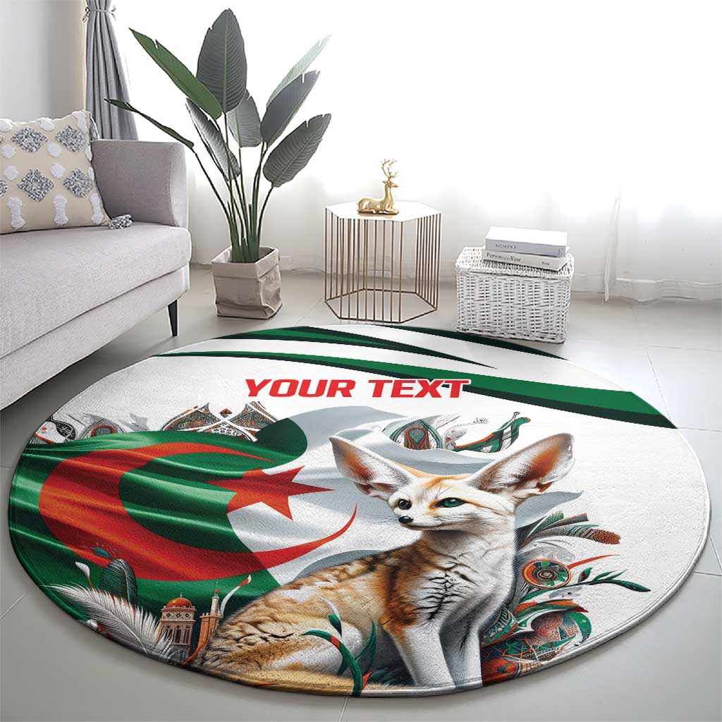 Algeria Fennec Fox Personalized Round Carpet with Algerian Culture and Nature