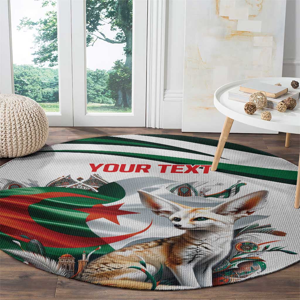 Algeria Fennec Fox Personalized Round Carpet with Algerian Culture and Nature