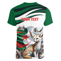 Algeria Fennec Fox Personalized Women V-Neck T-Shirt with Algerian Culture and Nature - Wonder Print Shop