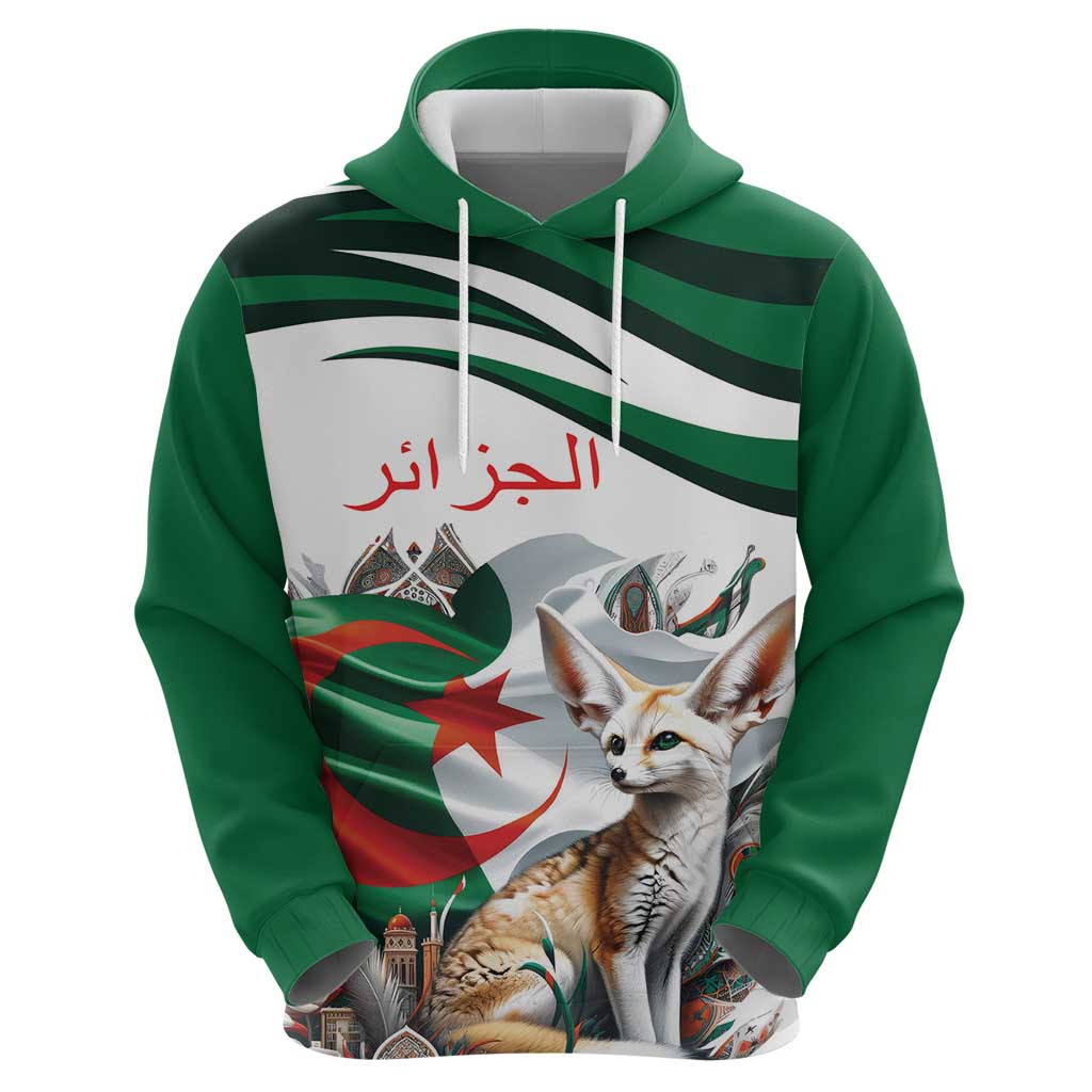 Algeria Fennec Fox Personalized Zip Hoodie with Algerian Culture and Nature - Wonder Print Shop