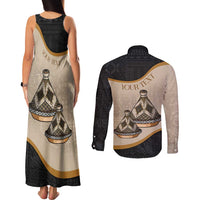 Algeria Tajine Dish Personalized Couples Matching Tank Maxi Dress and Long Sleeve Button Shirt with African Tribal Pattern LT9 - Wonder Print Shop