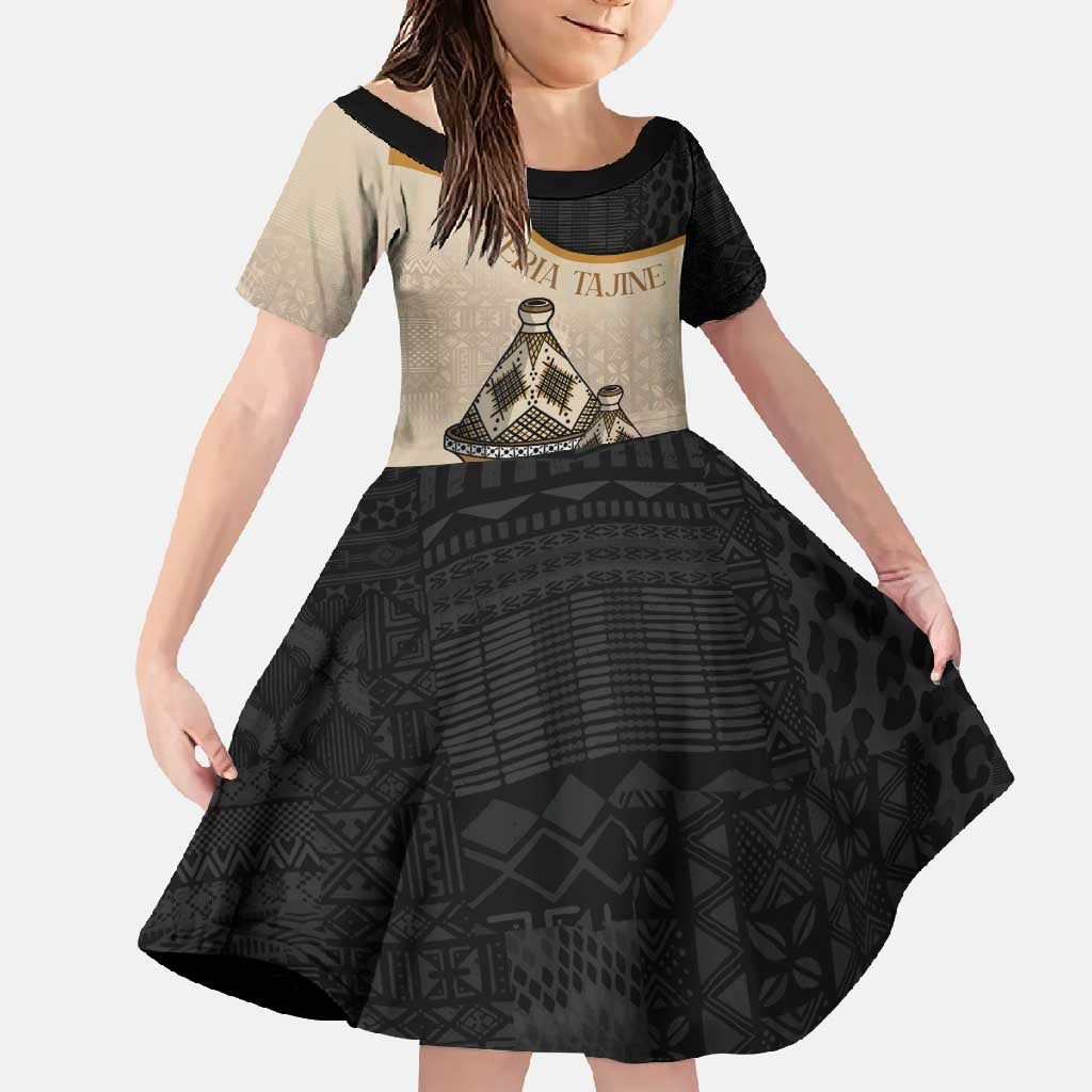 Algeria Tajine Dish Personalized Family Matching Short Sleeve Bodycon Dress and Hawaiian Shirt with African Tribal Pattern - Wonder Print Shop