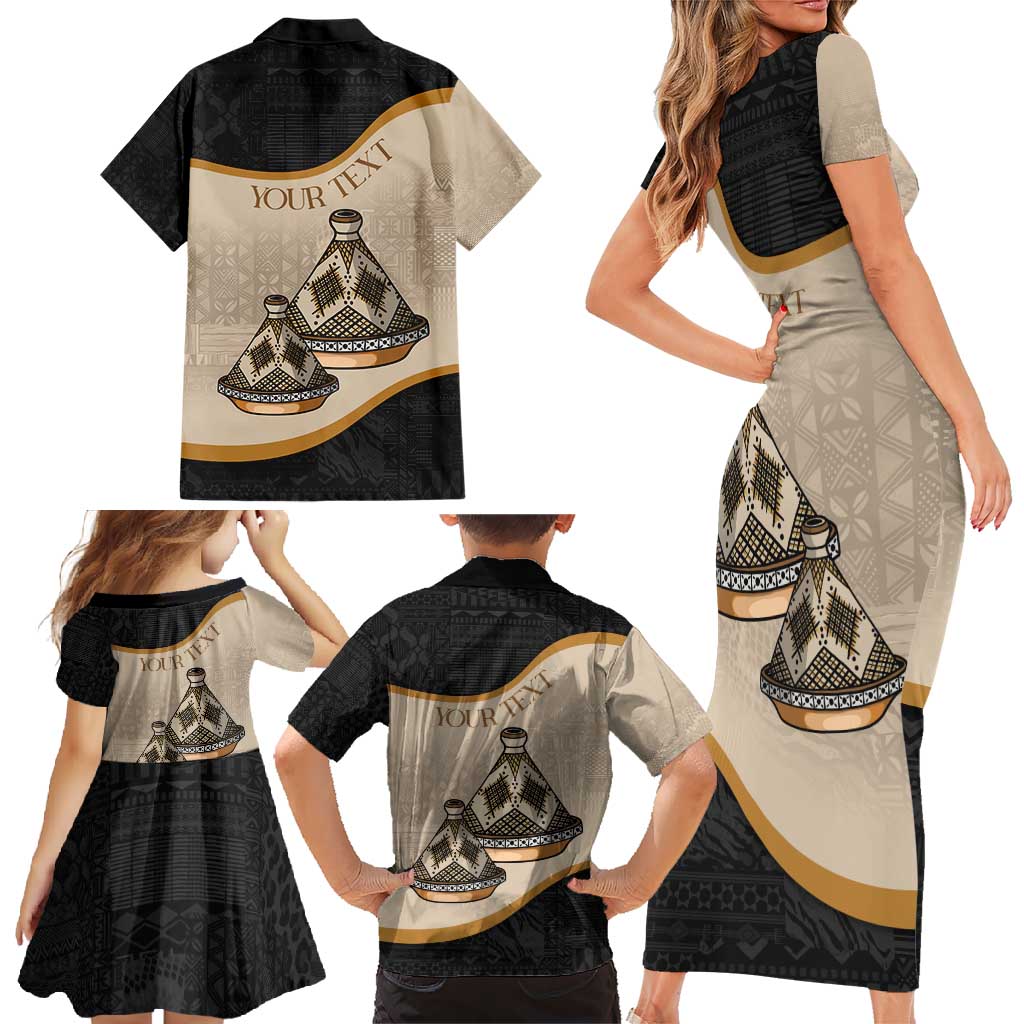 Algeria Tajine Dish Personalized Family Matching Short Sleeve Bodycon Dress and Hawaiian Shirt with African Tribal Pattern - Wonder Print Shop
