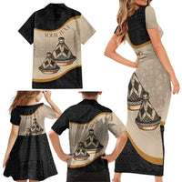 Algeria Tajine Dish Personalized Family Matching Short Sleeve Bodycon Dress and Hawaiian Shirt with African Tribal Pattern - Wonder Print Shop