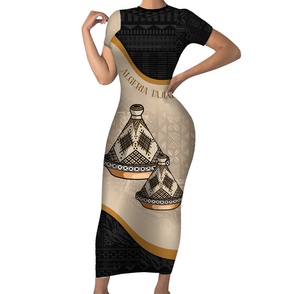 Algeria Tajine Dish Personalized Family Matching Short Sleeve Bodycon Dress and Hawaiian Shirt with African Tribal Pattern - Wonder Print Shop