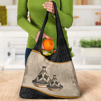 Algeria Tajine Dish Personalized Grocery Bag with African Tribal Pattern