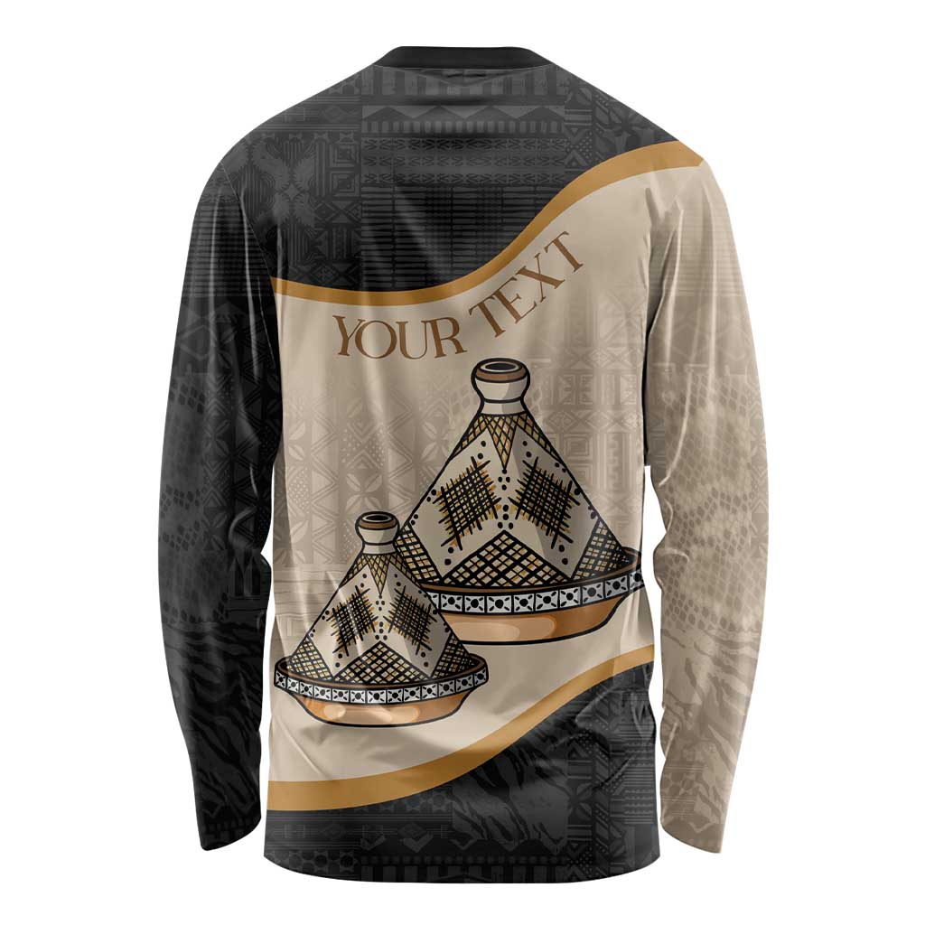Algeria Tajine Dish Personalized Long Sleeve Shirt with African Tribal Pattern - Wonder Print Shop