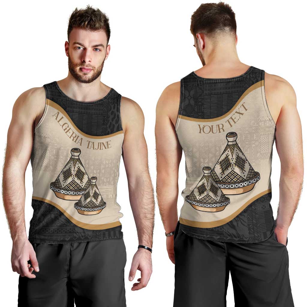 Algeria Tajine Dish Personalized Men Tank Top with African Tribal Pattern - Wonder Print Shop