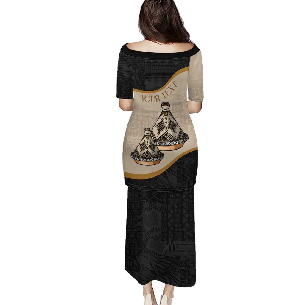 Algeria Tajine Dish Personalized Puletasi with African Tribal Pattern - Wonder Print Shop