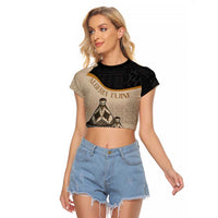 Algeria Tajine Dish Personalized Raglan Cropped T Shirt with African Tribal Pattern - Wonder Print Shop