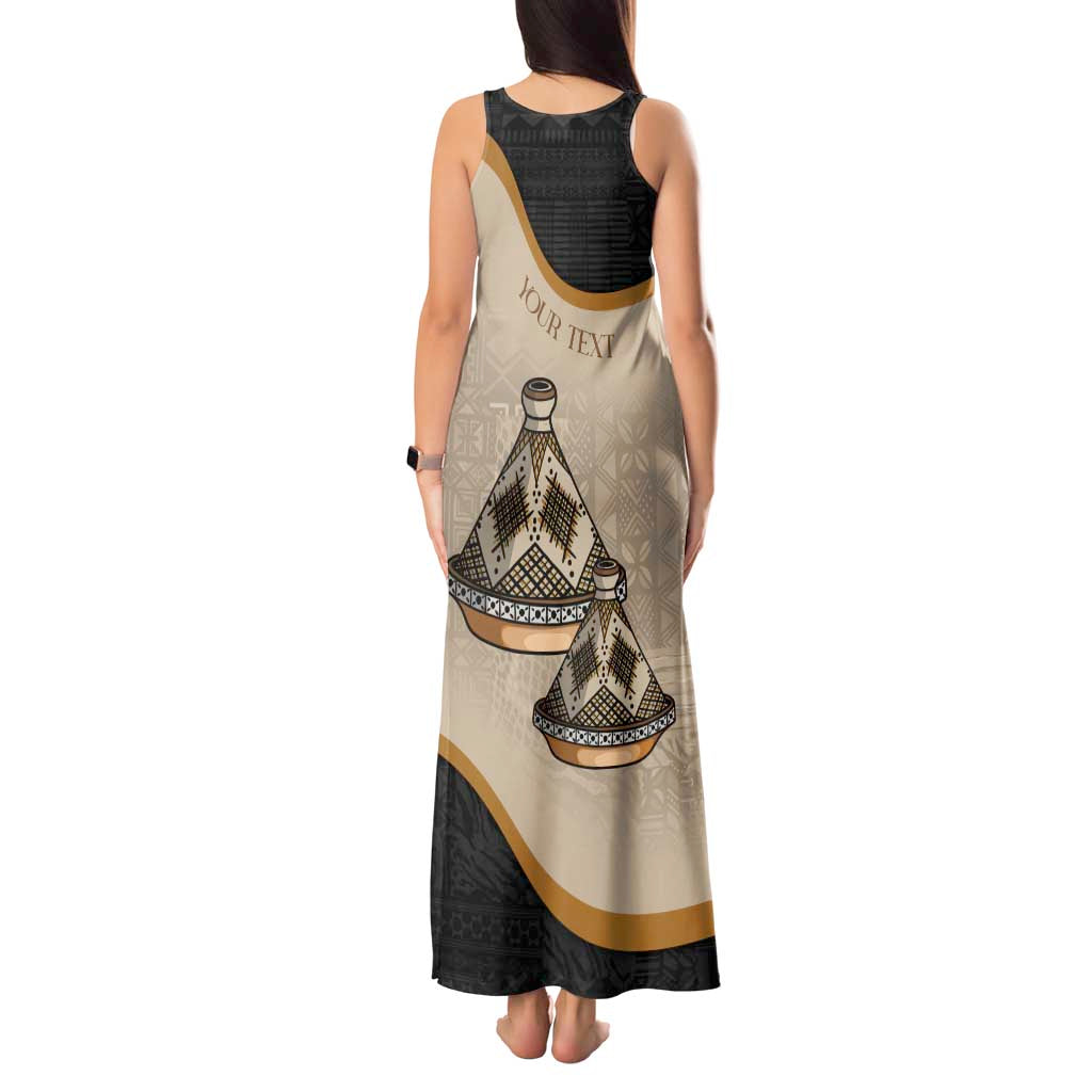 Algeria Tajine Dish Personalized Tank Maxi Dress with African Tribal Pattern - Wonder Print Shop