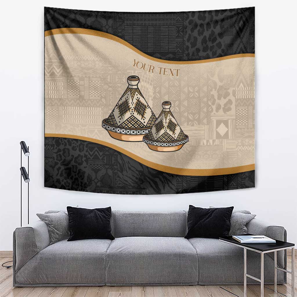Algeria Tajine Dish Personalized Tapestry with African Tribal Pattern - Wonder Print Shop