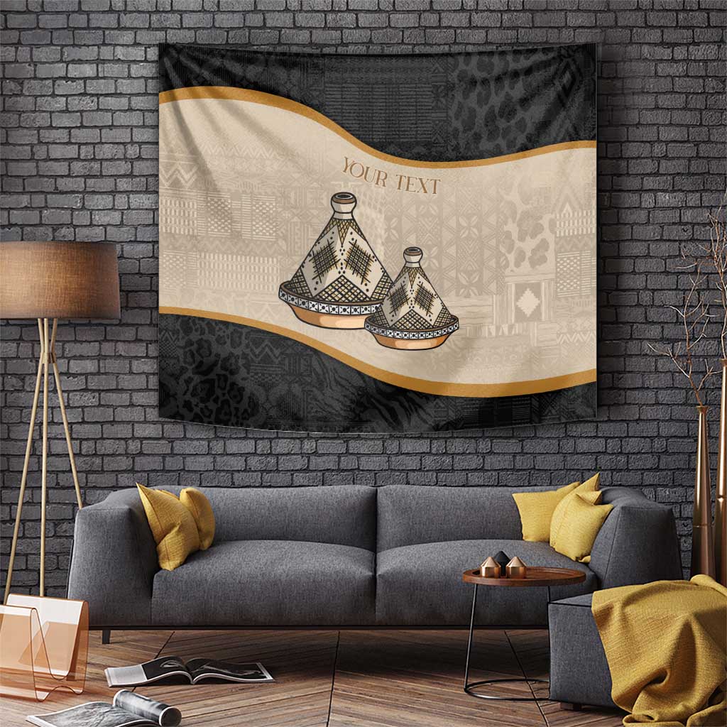 Algeria Tajine Dish Personalized Tapestry with African Tribal Pattern - Wonder Print Shop