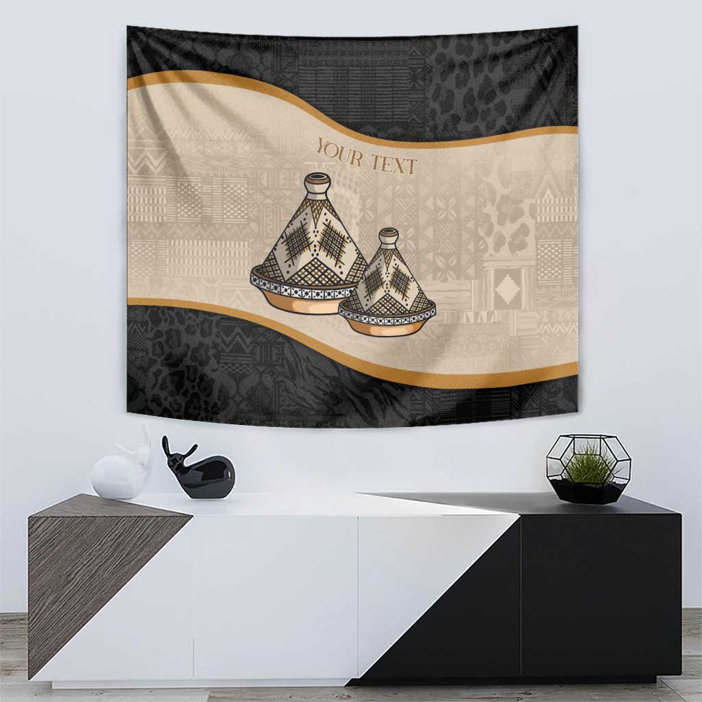 Algeria Tajine Dish Personalized Tapestry with African Tribal Pattern - Wonder Print Shop