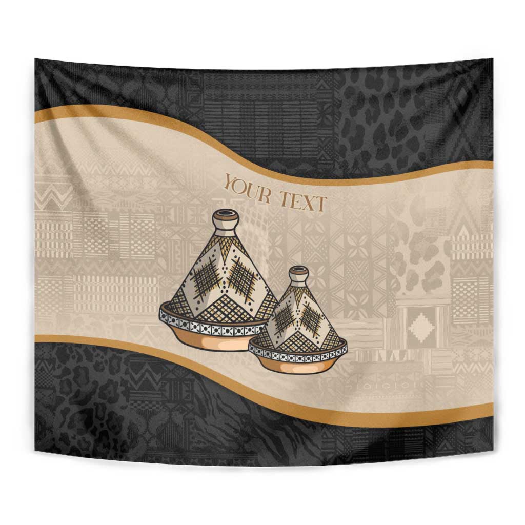 Algeria Tajine Dish Personalized Tapestry with African Tribal Pattern - Wonder Print Shop