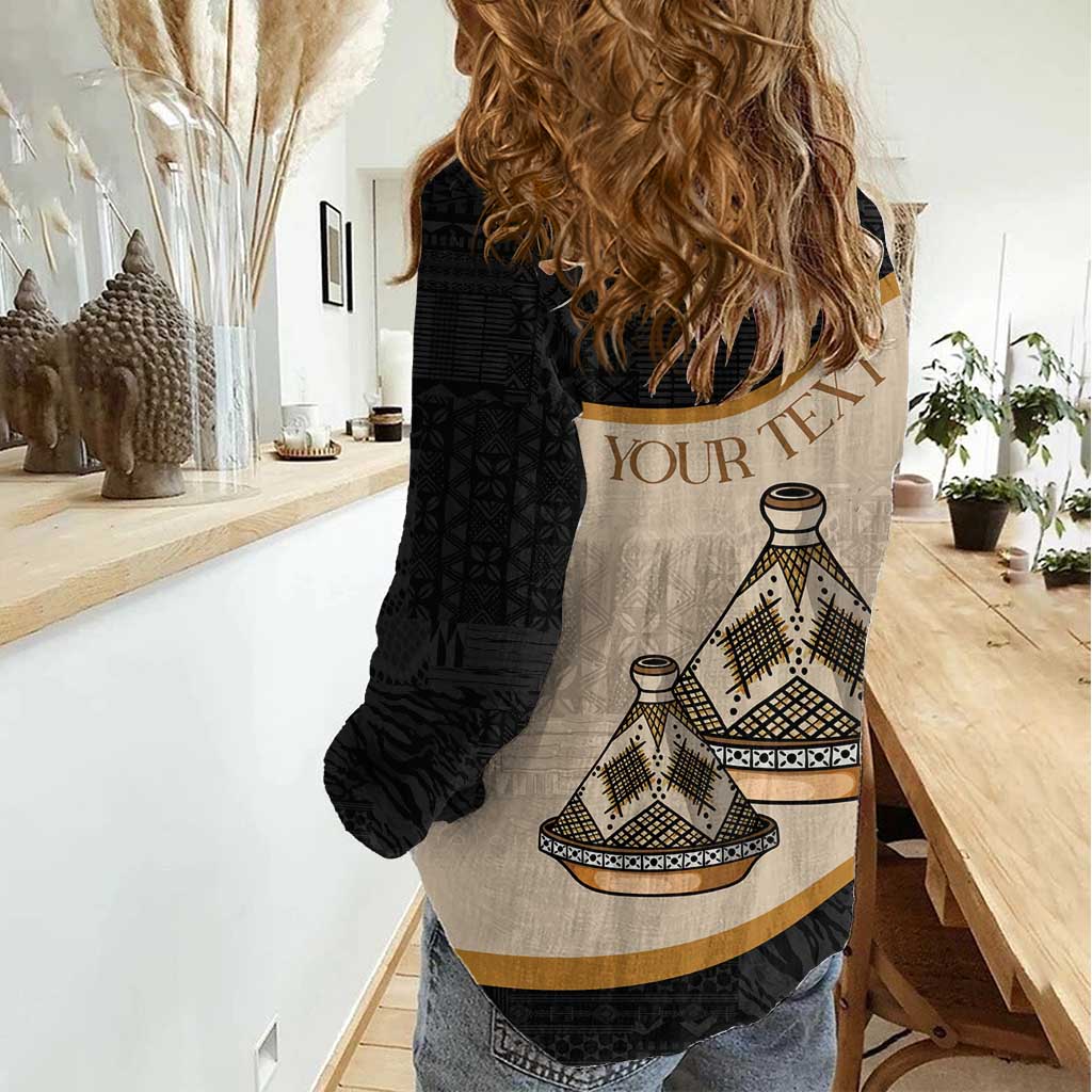 Algeria Tajine Dish Personalized Women Casual Shirt with African Tribal Pattern - Wonder Print Shop