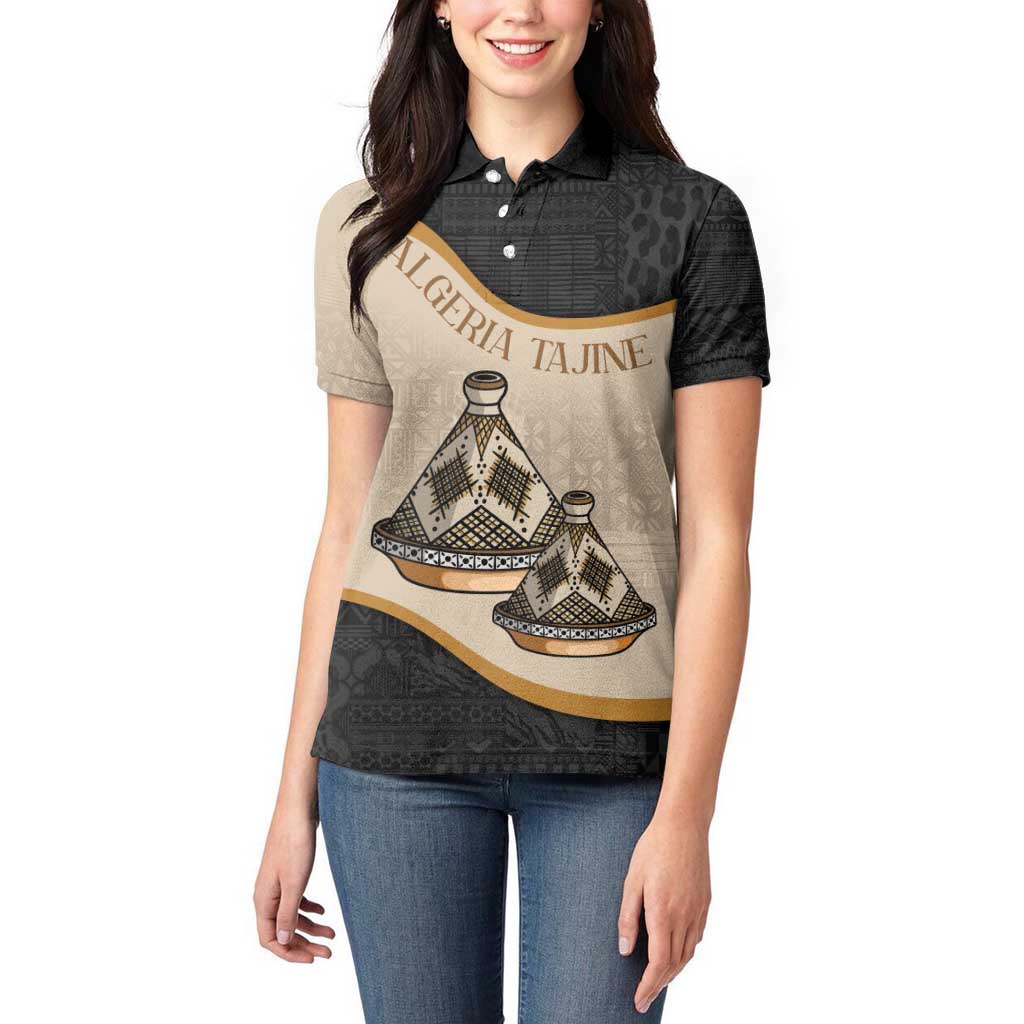 Algeria Tajine Dish Personalized Women Polo Shirt with African Tribal Pattern - Wonder Print Shop