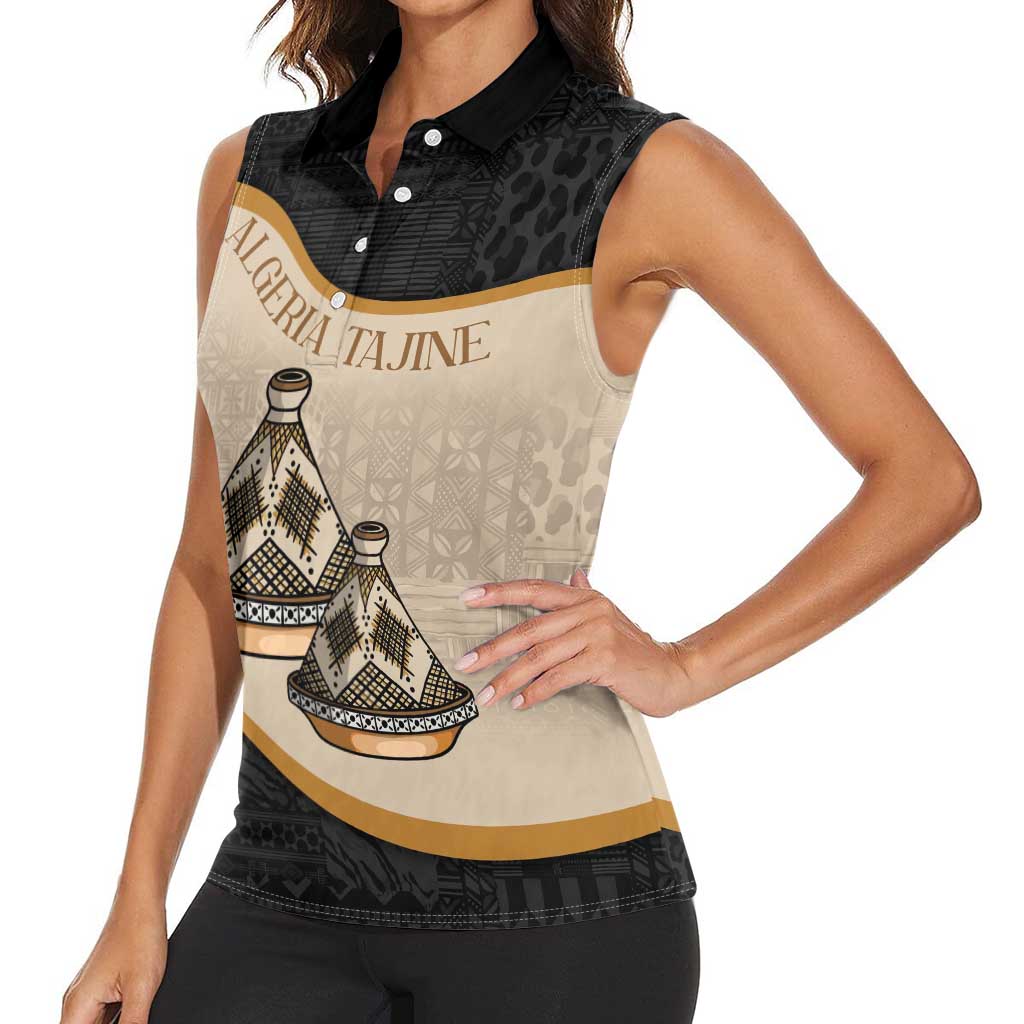 Algeria Tajine Dish Personalized Women Sleeveless Polo Shirt with African Tribal Pattern - Wonder Print Shop