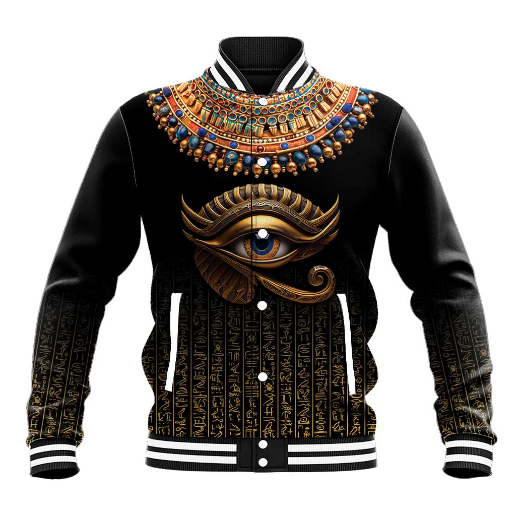 Egypt Eyes Of Horus Baseball Jacket with Egyptian Hieroglyphs LT9 - Wonder Print Shop