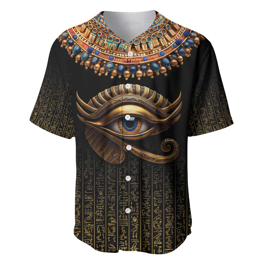 Egypt Eyes Of Horus Baseball Jersey with Egyptian Hieroglyphs LT9 - Wonder Print Shop