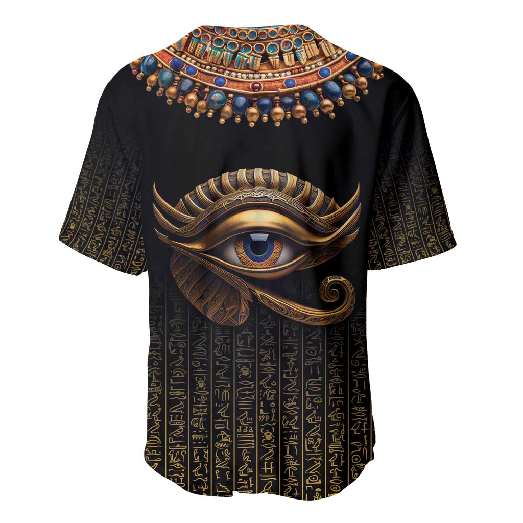 Egypt Eyes Of Horus Baseball Jersey with Egyptian Hieroglyphs LT9 - Wonder Print Shop