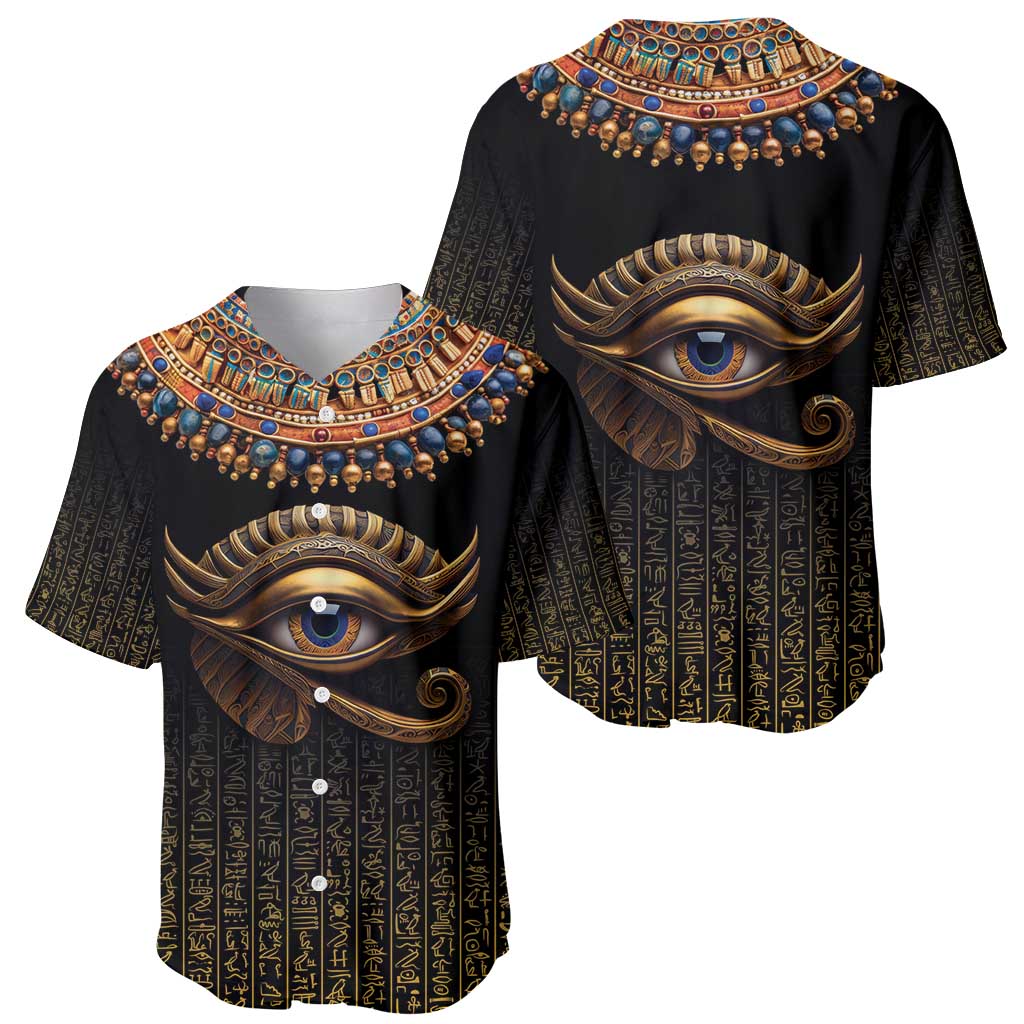 Egypt Eyes Of Horus Baseball Jersey with Egyptian Hieroglyphs LT9 - Wonder Print Shop