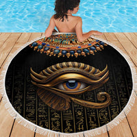 Egypt Eyes Of Horus Beach Blanket with Egyptian Hieroglyphs LT9 - Wonder Print Shop