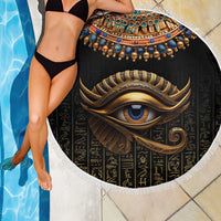 Egypt Eyes Of Horus Beach Blanket with Egyptian Hieroglyphs LT9 - Wonder Print Shop
