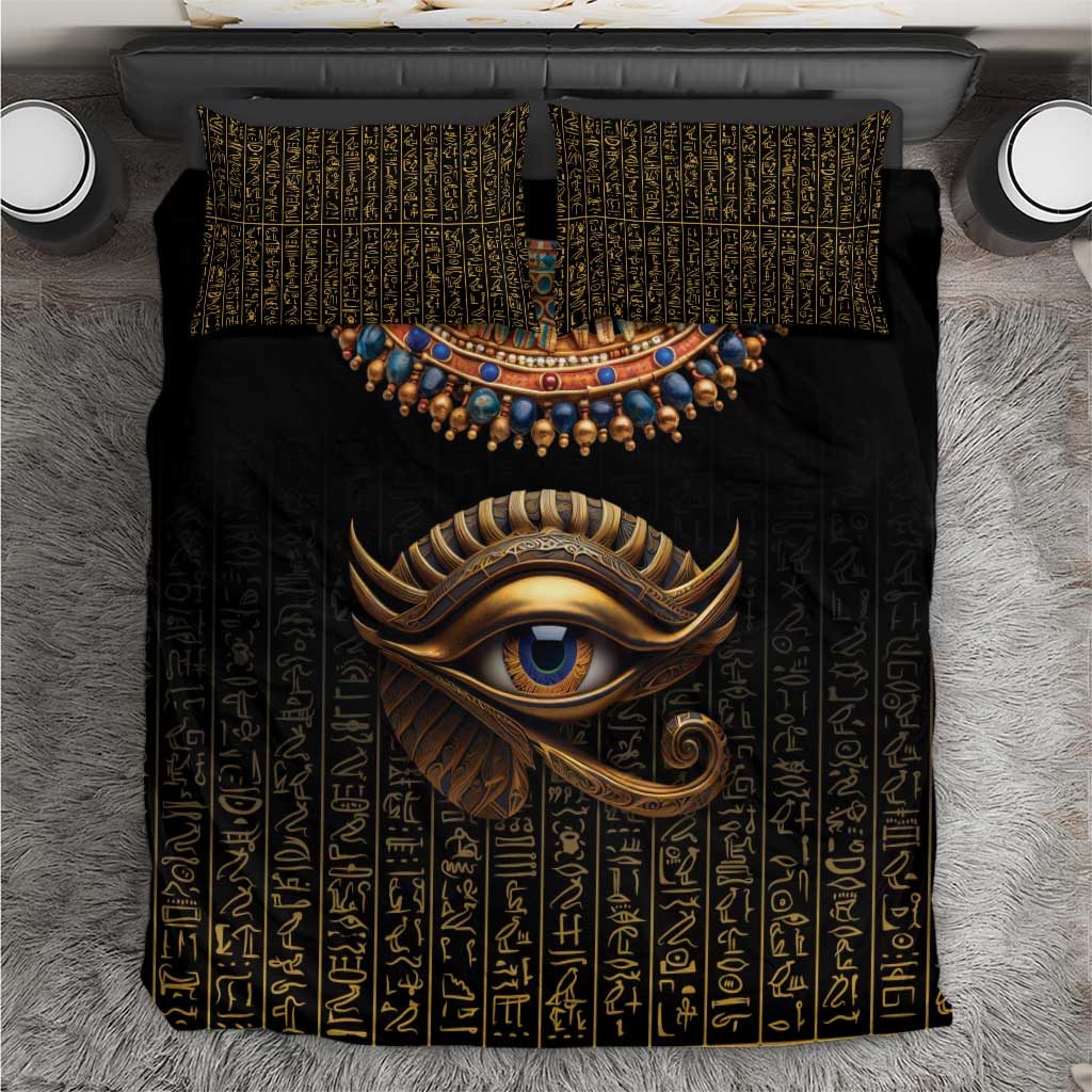 Egypt Eyes Of Horus Bedding Set with Egyptian Hieroglyphs LT9 - Wonder Print Shop