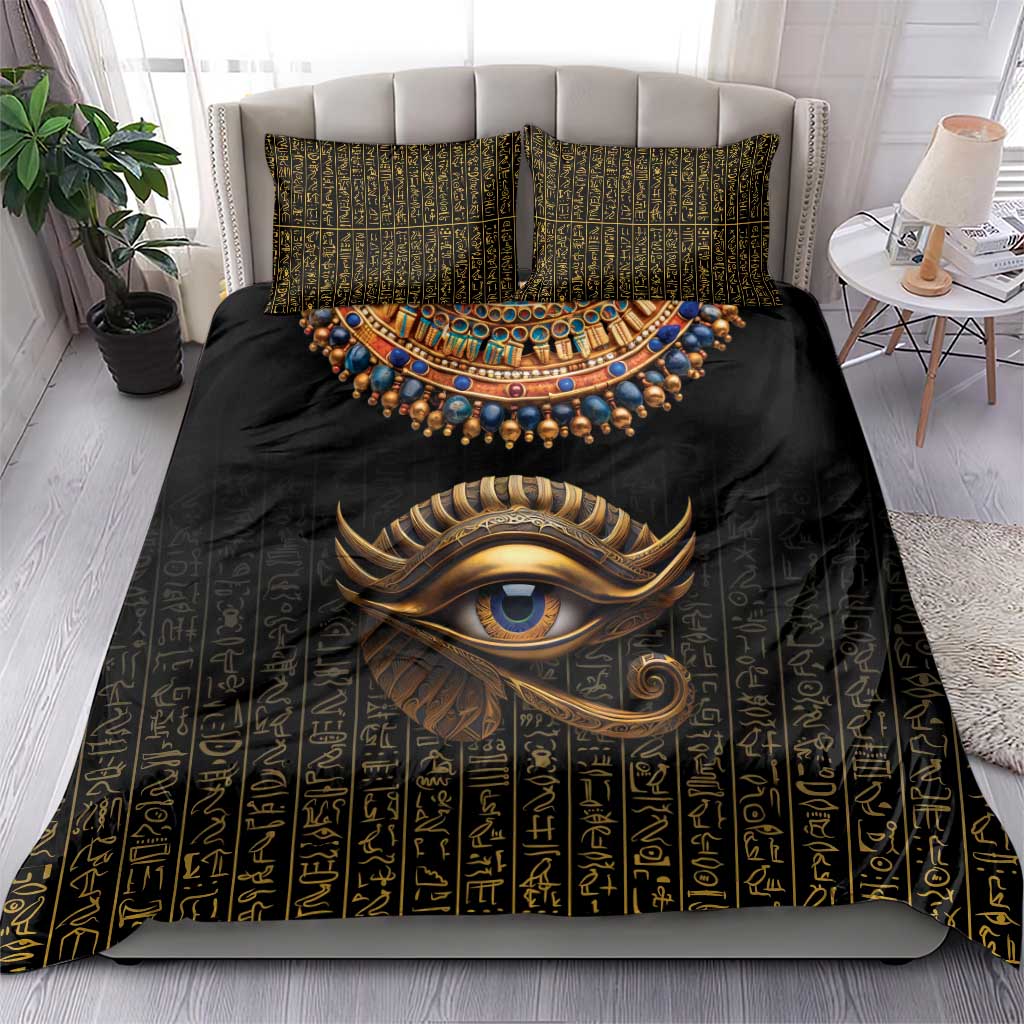 Egypt Eyes Of Horus Bedding Set with Egyptian Hieroglyphs LT9 - Wonder Print Shop