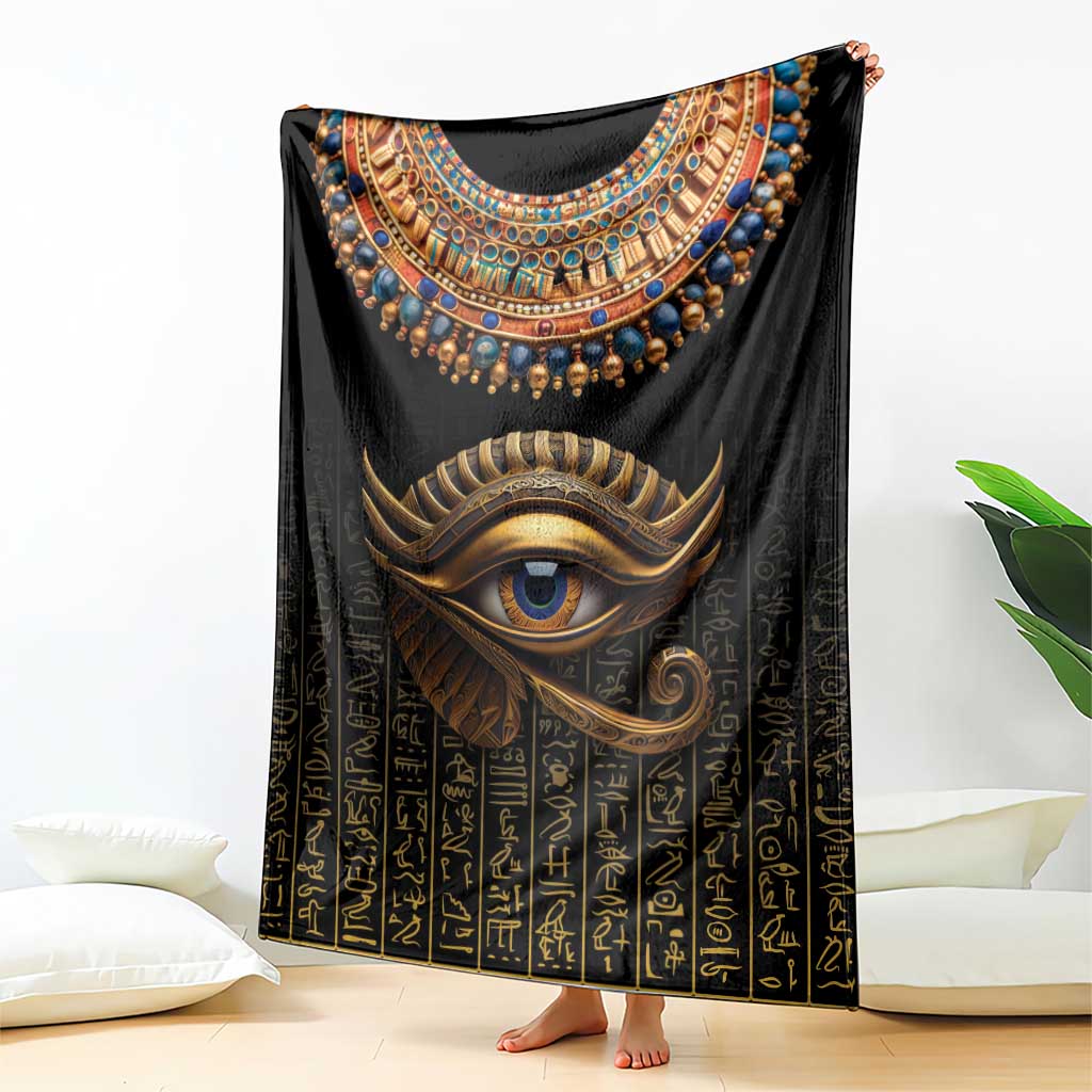Egypt Eyes Of Horus Blanket with Egyptian Hieroglyphs