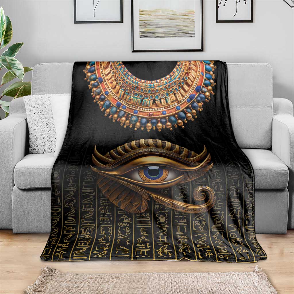 Egypt Eyes Of Horus Blanket with Egyptian Hieroglyphs