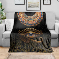 Egypt Eyes Of Horus Blanket with Egyptian Hieroglyphs