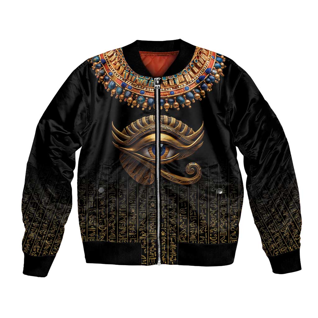 Egypt Eyes Of Horus Bomber Jacket with Egyptian Hieroglyphs LT9 - Wonder Print Shop