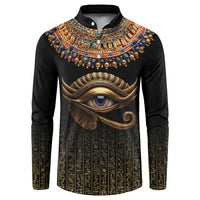 Egypt Eyes Of Horus Button Sweatshirt with Egyptian Hieroglyphs LT9 - Wonder Print Shop