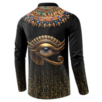 Egypt Eyes Of Horus Button Sweatshirt with Egyptian Hieroglyphs LT9 - Wonder Print Shop