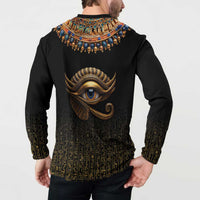 Egypt Eyes Of Horus Button Sweatshirt with Egyptian Hieroglyphs LT9 - Wonder Print Shop