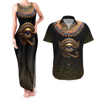 Egypt Eyes Of Horus Couples Matching Tank Maxi Dress and Hawaiian Shirt with Egyptian Hieroglyphs LT9 - Wonder Print Shop