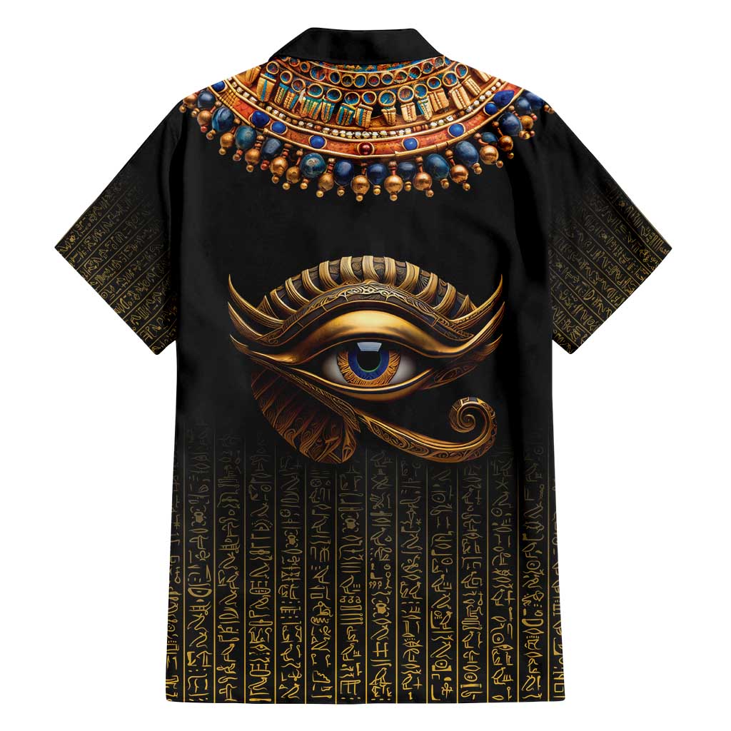 Egypt Eyes Of Horus Family Matching Long Sleeve Bodycon Dress and Hawaiian Shirt with Egyptian Hieroglyphs LT9 - Wonder Print Shop
