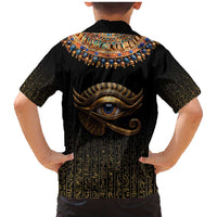 Egypt Eyes Of Horus Family Matching Mermaid Dress and Hawaiian Shirt with Egyptian Hieroglyphs LT9 - Wonder Print Shop